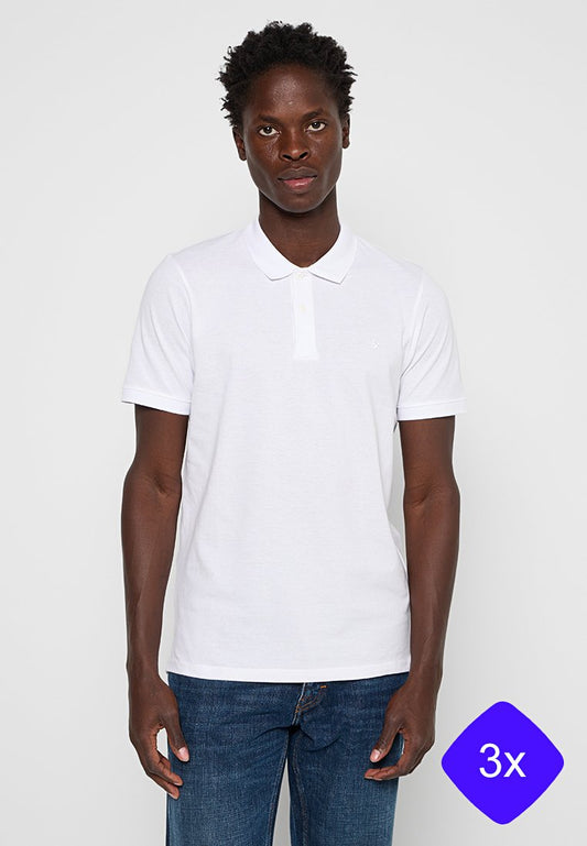 Jack & Jones POLO SHIRT MALE KNIT CO100 White (ZZO311G10-A00) Men