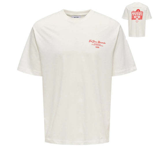 Only & Sons Rylan Record Relaxed Shirt (22034174-CLOUDDANCER) Men