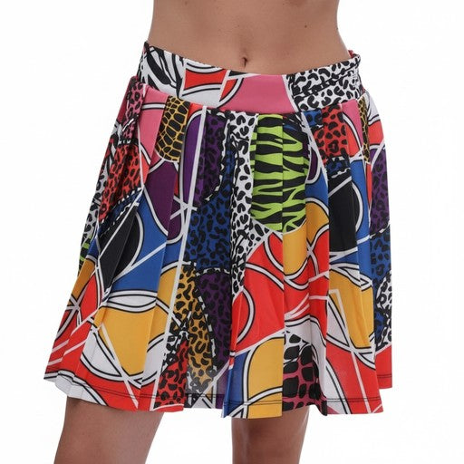 Adidas Multicolor Animal Print Skater Skirt, Women