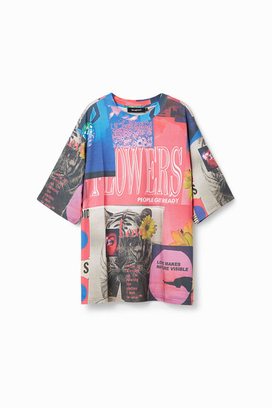 Desigual T-Shirt Jonathan Multicolor Fuchsia (23SMTK30_9021) Men