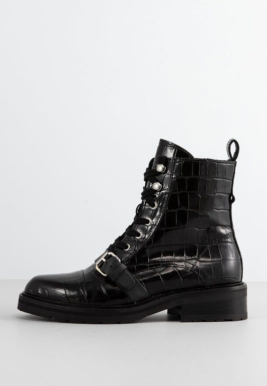 AllSaints DONITA CROCO Black (ZZO2E9P35-Q00) Women