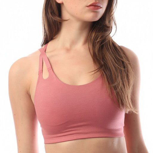 Adidas Cutout Racerback Sports Bra Pink, Women
