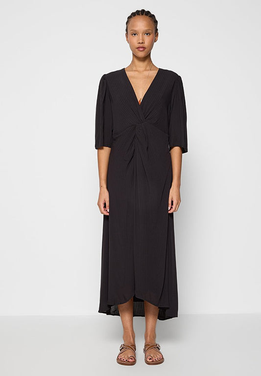 Midi wrap dress with knot detail Women