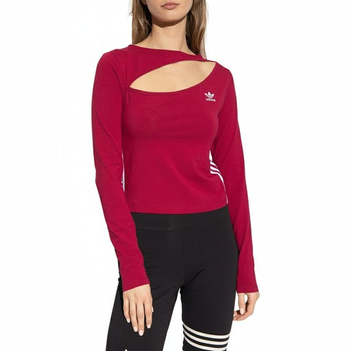 Adidas Originals Cutout Long Sleeve Top Red, Women