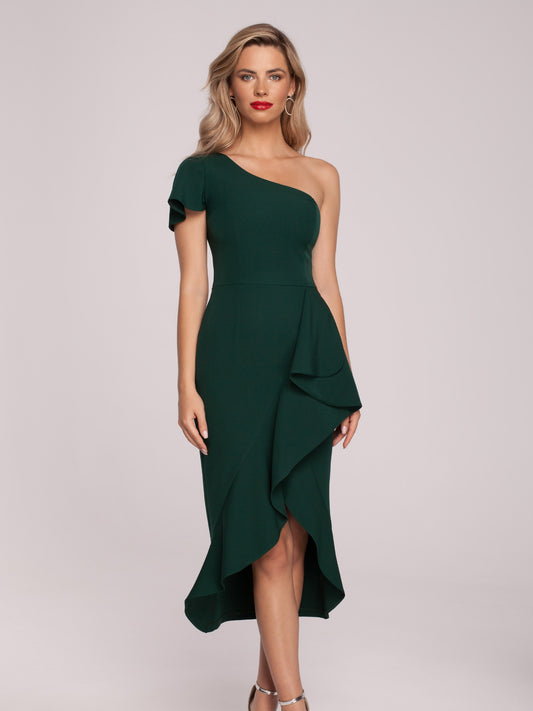 Makover Women dresses (Dress K146 Bottle Green)
