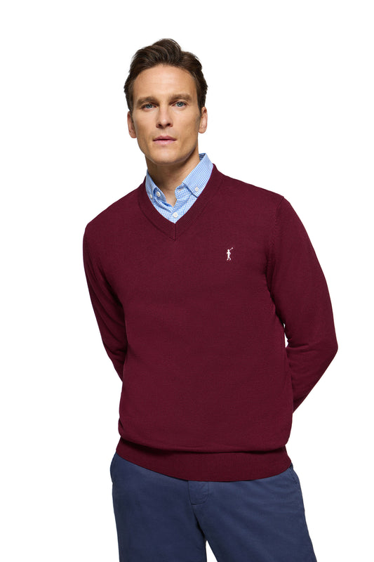 RIGBY GO V NECK GARNET (44247) Men