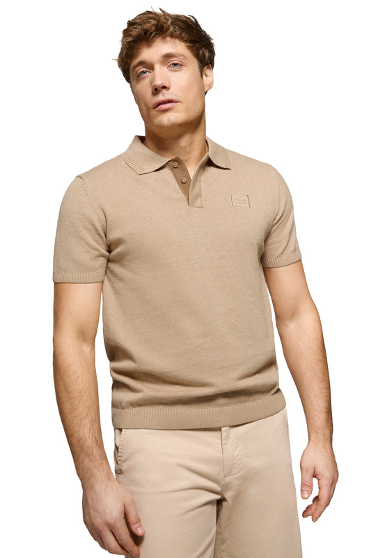 BLOCK PATCH POLO SS CARAMEL_VIGORE (44303) Men
