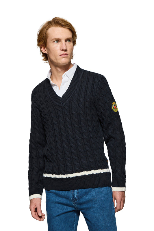 NAUTIC PATCH V NECK NAVY (44321) Men