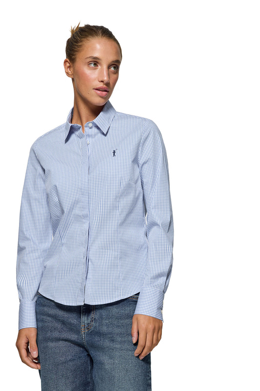 RIGBY GO W SLIM POPLIN VICHY BLUE (44470) Women
