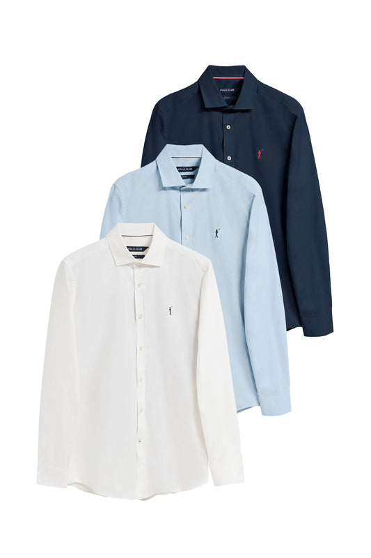 PACK 3 - RIGBY GO SHIRT POPLIN [W-N-SB] MULTICOLOR (44498) Men