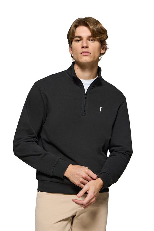 RIGBY GO SWEAT ZIPPER NECK BLACK (44572) Men