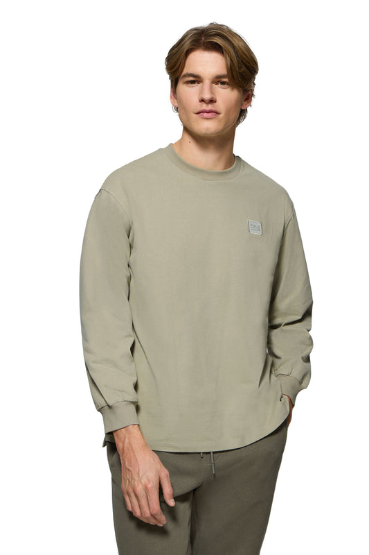 TWILL PATCH TSHIRT LS STONE (44602) Men