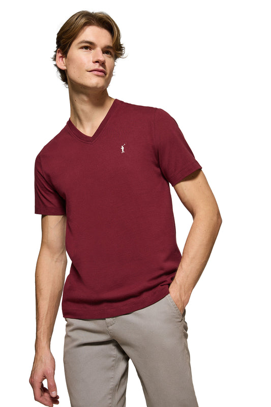 RIGBY GO T-SHIRT V IM GARNET (44700) Men