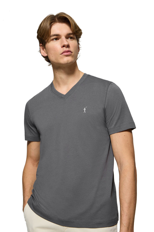RIGBY GO T-SHIRT V IM ASPHALT (44701) Men