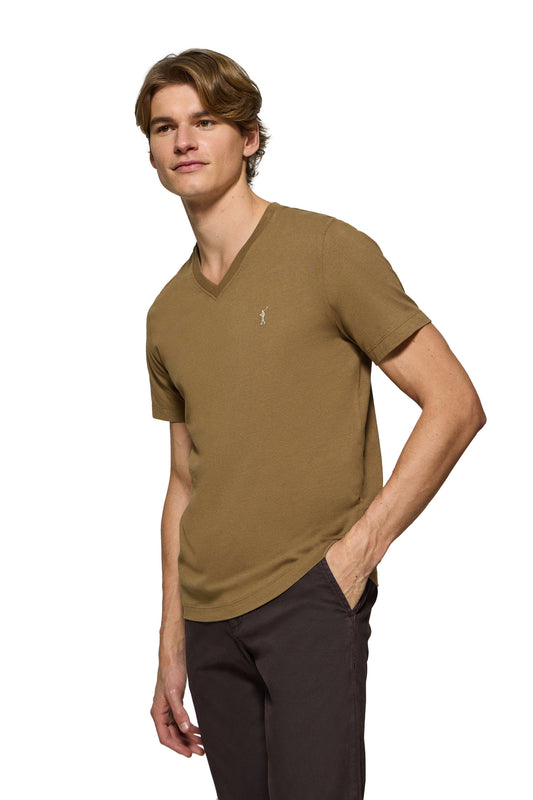 RIGBY GO T-SHIRT V IM BROWN (44705) Men