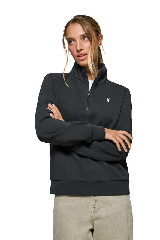 RIGBY GO W NECK ZIPPER SWEAT FL BLACK (44819) Women