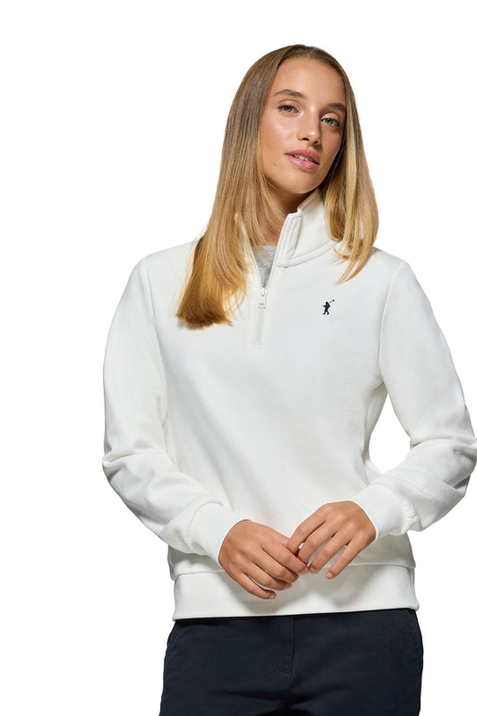 RIGBY GO W NECK ZIPPER SWEAT FL ECRU (44828) Women