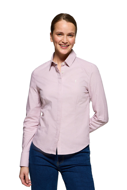 RIGBY GO W SHIRT OXFORD HOUNDTOOTH PINK (44909) Women