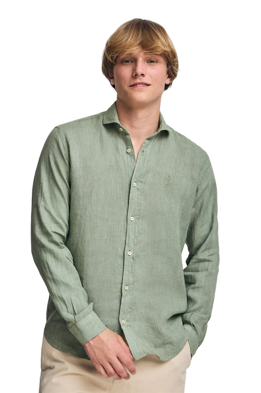 RIGBY BEST SHIRT LINEN GD MILITARY_GREEN (44961) Men