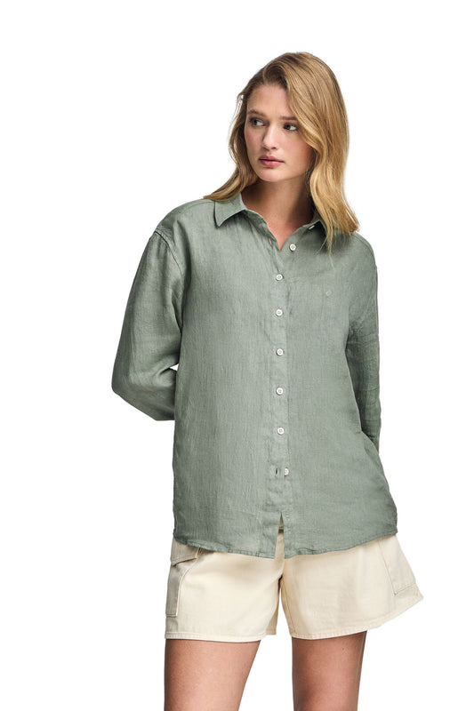 PC MONOGRAM W LINEN SHIRT GD MILITARY_GREEN (44971) Women