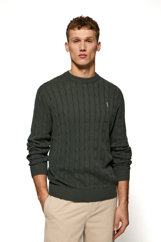 RIGBY GO CABLE U NECK STONE_GRAY (45016) Men