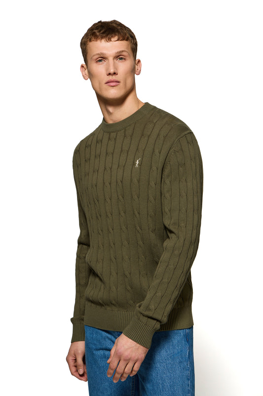 RIGBY GO CABLE U NECK SAGE_GREEN (45018) Men