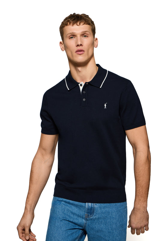 RIGBY GO SS POLO NECK NAVY (45022) Men