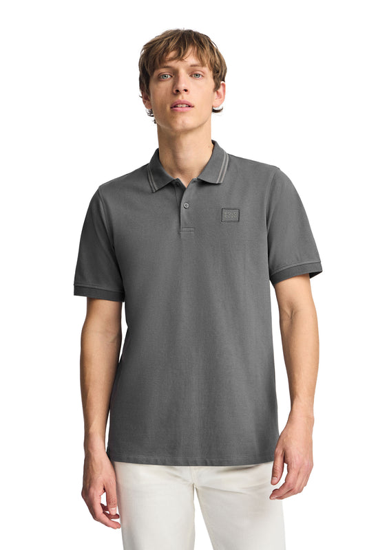 TWILL PATCH POLO SS VN ASPHALT (45405) Men