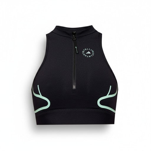 Adidas Stella McCartney Zip Front Sports Bra Black, Women