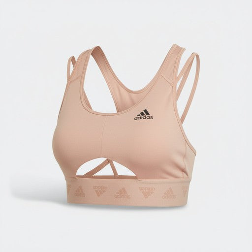 Adidas Strappy Cutout Sports Bra Pink, Women