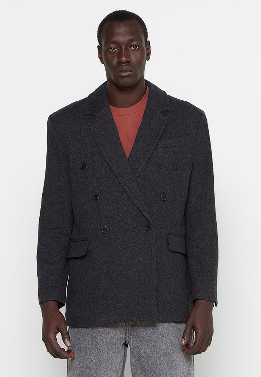 American Vintage LS mid lenght dubble breasted closing blazer Dark Grey (ZZO2KKK53-C00) Men