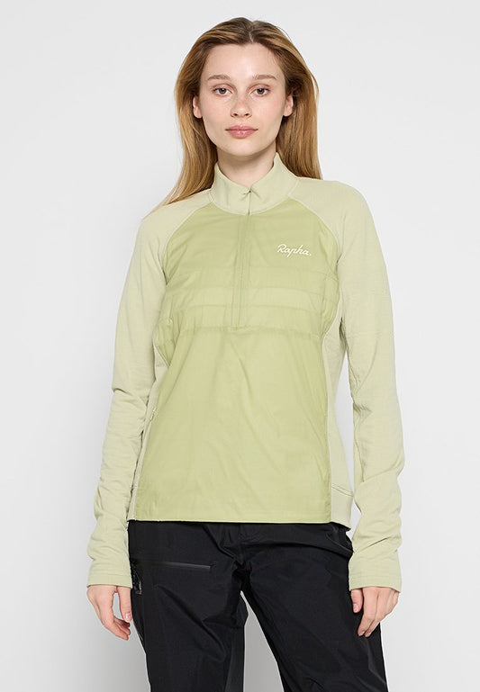 Rapha `s Explore Zip Neck Jumper Light Green (ZZO2UXC14-N00) Women