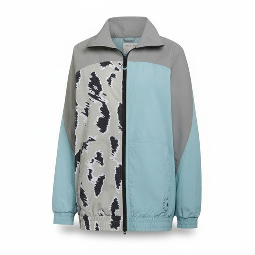 Adidas Colorblock Track Jacket Blue Grey, Women