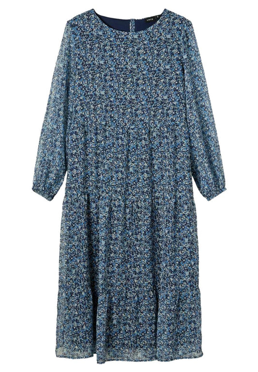 Lmtd Dress Lang Blumenprint blue denim (L0423F035-K11) Kids