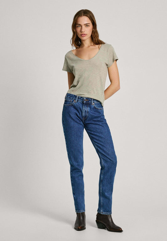 Pepe Jeans straight leg STRAIGHT MW Blue Denim (PE121N1C3-K11) Women