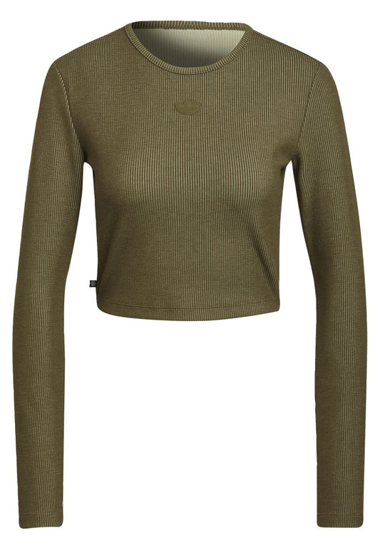 adidas Originals Ribbed Long Sleeve T-Shirt 2 Colored Khaki (AD141D018-N11) Women