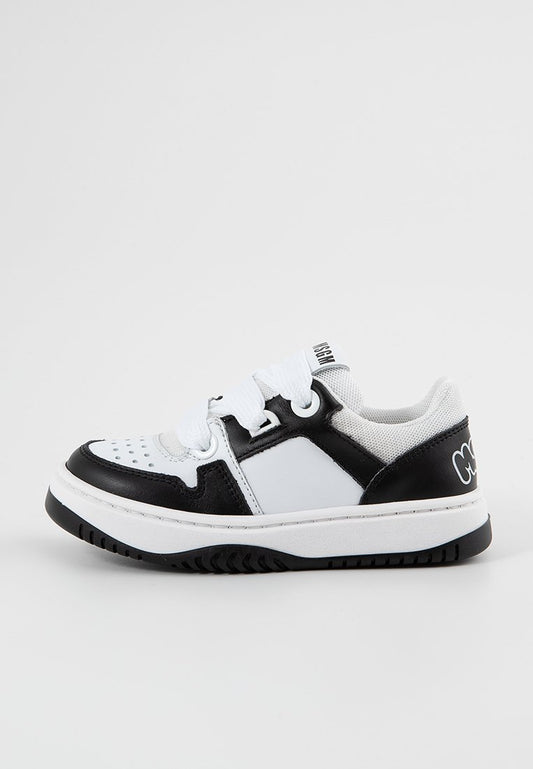 LEATHER & MESH LACE-UP LOW RETRO BASKET SNEAKERS Kids Unisex