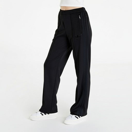 Adidas Three Stripe Wide Leg Trackpants Black, Women