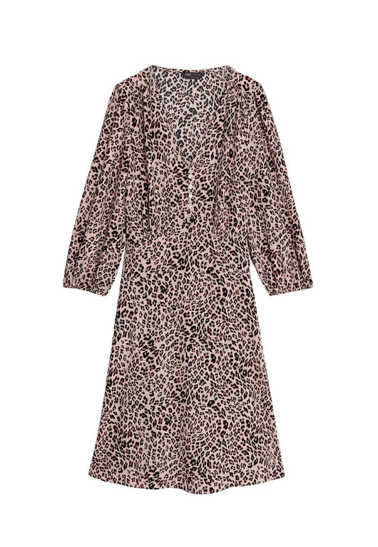 Marks & Spencer Animal Print Mini Tea Dress Pink (QM421C0IS-J11) Women