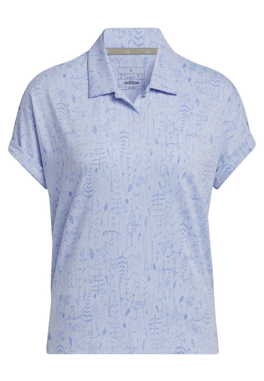 adidas Golf Performance Go-To Printed Golf Polo Shirt Blue (AD541D2LQ-K11) Women