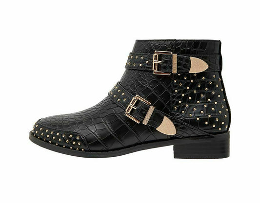 Bianco Ankle Boots with Schnallen BIABELENE Metallic Black (BJ011A0BW-Q11) Women