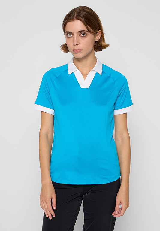 SS V-PLACKET COLORBL Women