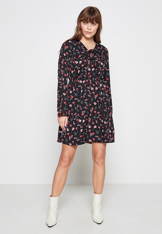 VILA VIBLODA L/S TIE SHORT DRESS/KA Red (ZZO1TKR03-G00) Women