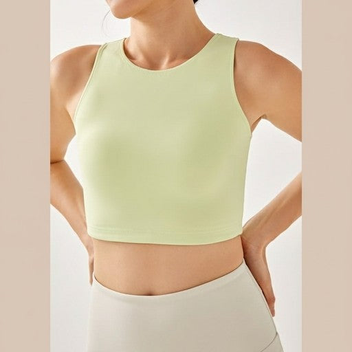 Adidas Women's Sleeveless Crop Tank Top Green, Women