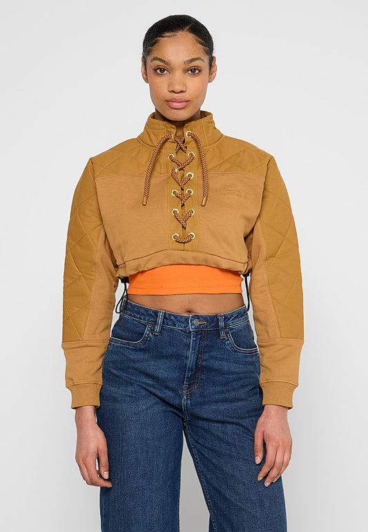 Timberland Humberto Cropped Rugby Sweatshirt WHEAT BOOT Brown (ZZO2UZQ37-O00) Men