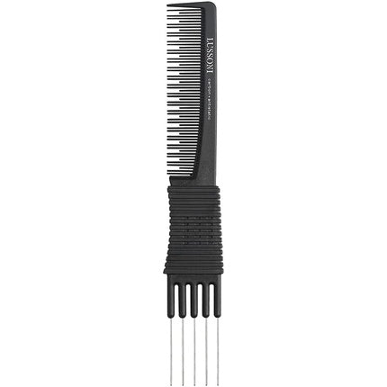 Lussoni Lift Comb LC 200 Carbon Teasing Comb with Metal Pick and Anti-Static Teeth