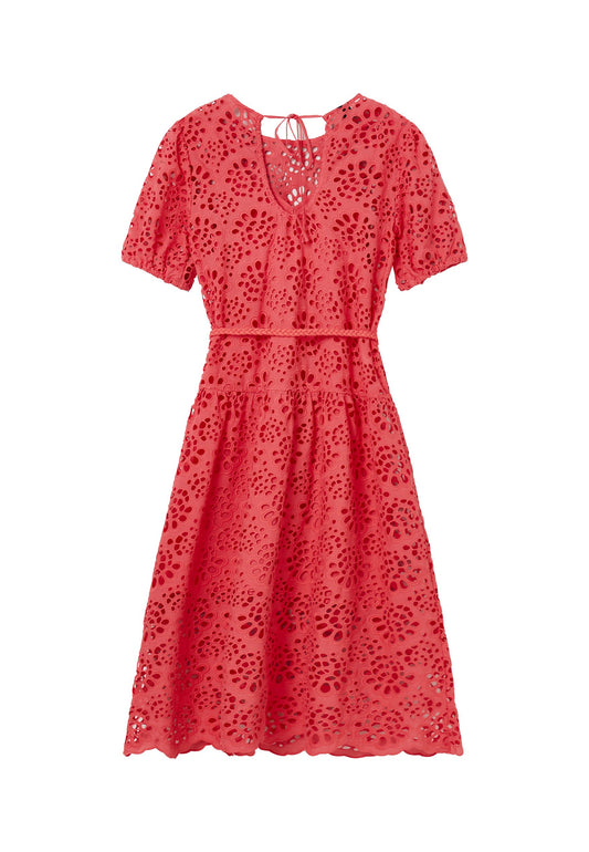 Stefanel Broderie anglaise midi dress with belt (S5721C065-J11) Women
