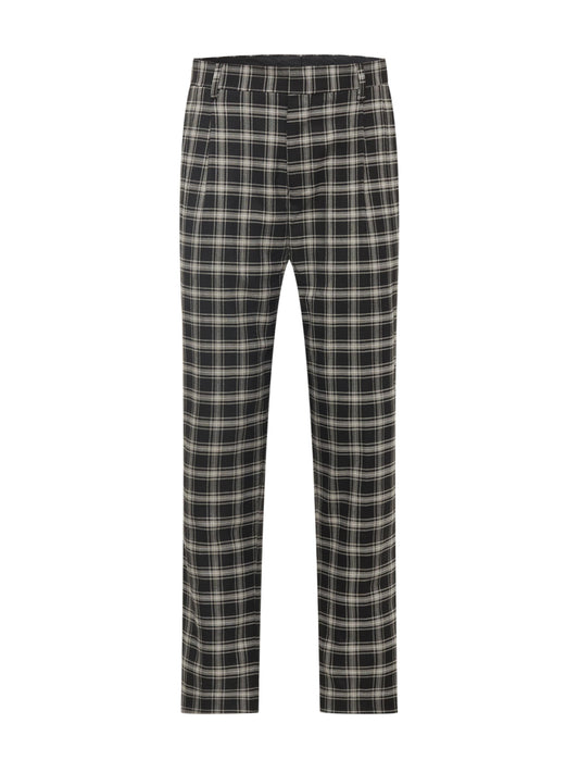 BURTON MENSWEAR LONDON Slim Fit Black Check Pleat Trousers (8780740) Men