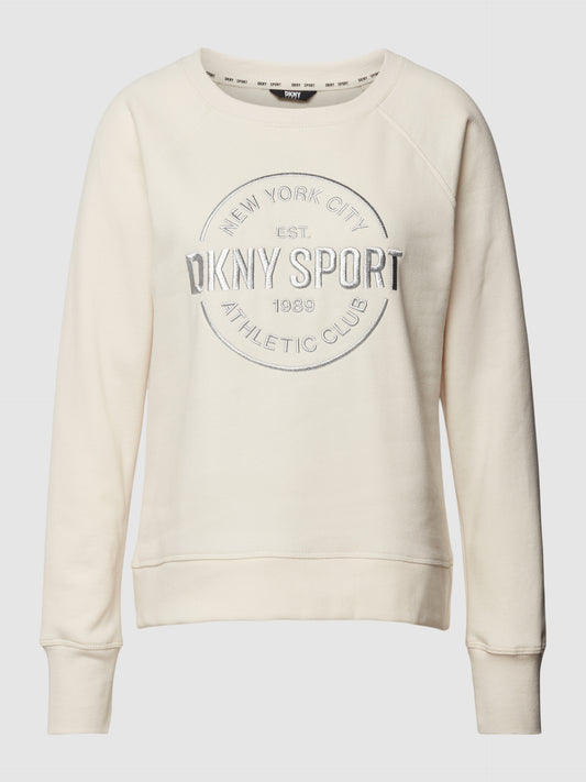 DKNY Lurex Athletic Medallion Sweatshirt Sand (DP3T9561SAN) Women