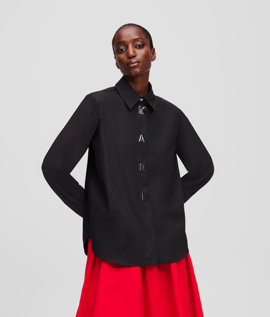 Karl Lagerfeld Karl Snap Poplin Shirt Black (A1W11026999) Women